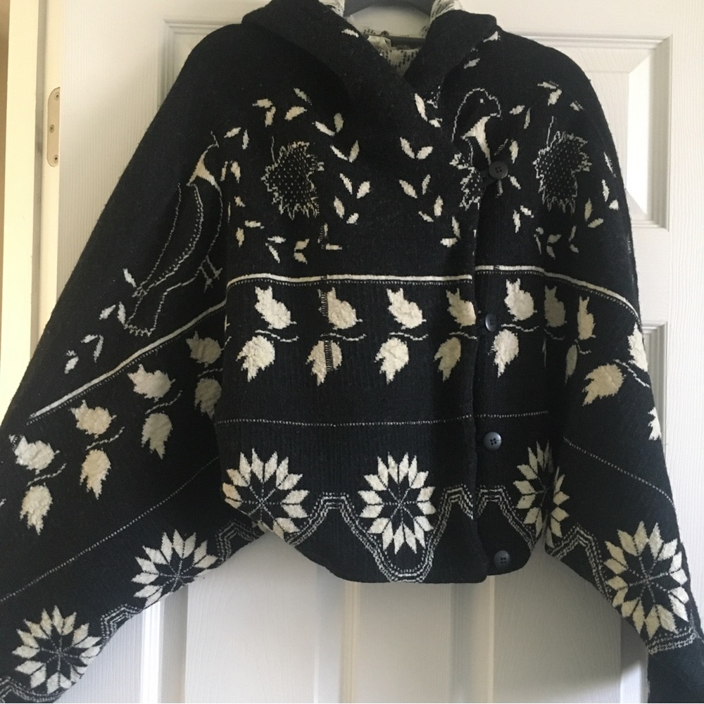 Marithé François Girbaud Vintage Wool Button-Front Sweater
